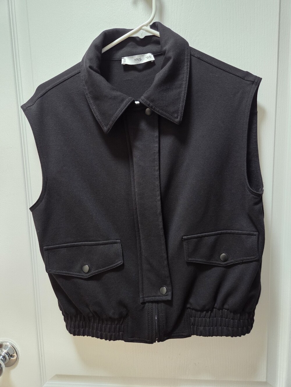 Mango Black Sleeveless Vest with Front Zip